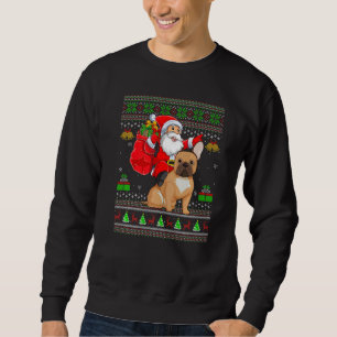 Ugly Xmas Santa Riding French Bulldog Christmas Sweatshirt