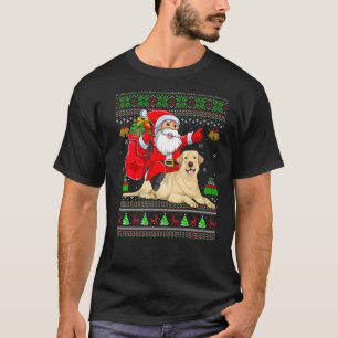 Ugly Xmas Santa Riding Labrador Retriever Dog Chri T-Shirt
