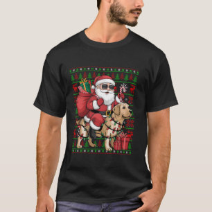 Ugly Xmas Santa Riding Labrador Retriever Dog Chri T-Shirt
