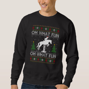 Ugly Xmas Sweater Oh What Fun It Is To Ride Horse 