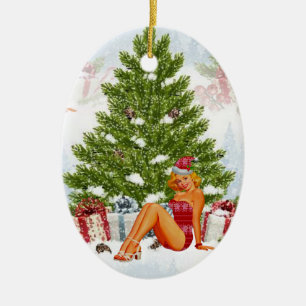 ugly xmas sweater pin up ceramic tree decoration