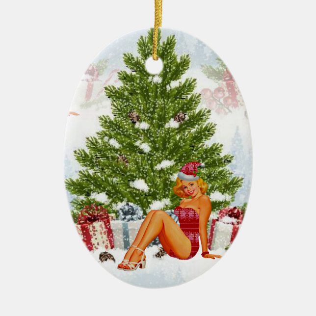 ugly xmas sweater pin up ceramic tree decoration (Front)