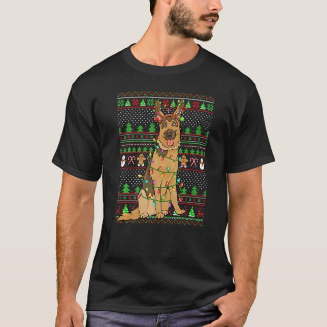 Ugly Xmas Sweater Style  Belgian Malinois Dog Chri (Front)