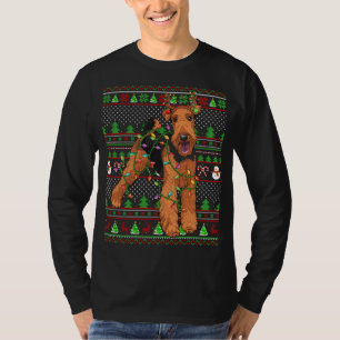 Ugly Xmas Sweater Style Funny Airedale Terrier Dog