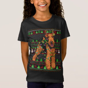 Ugly Xmas Sweater Style Funny Airedale Terrier Dog