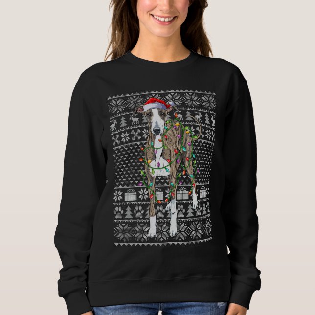 Ugly Xmas Sweater Style Italian Greyhound Dog Chri (Front)
