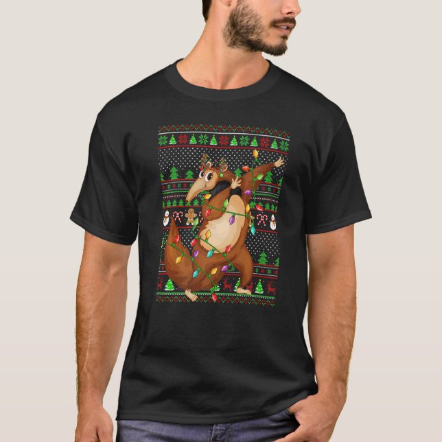 Ugly Xmas Sweater Style Lighting Anteater Christma (Front)