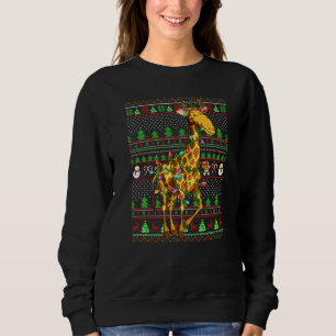 Ugly Xmas Sweater Style Lighting Giraffe Christmas