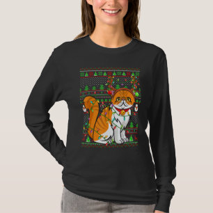 Ugly Xmas Sweater Style Lighting Persian Cat Chris