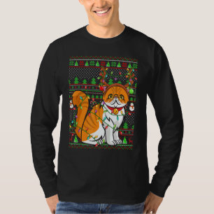 Ugly Xmas Sweater Style Lighting Persian Cat Chris