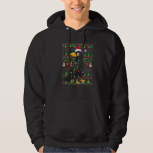 Ugly Xmas Sweater Style Lighting Raven Bird Christ