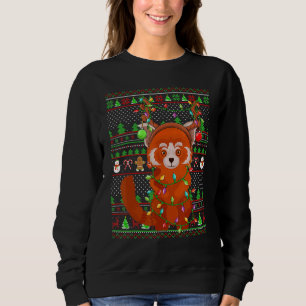 Ugly Xmas Sweater Style Lighting Red Panda Christm