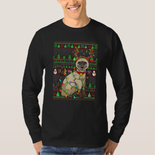Ugly Xmas Sweater Style Lighting Siamese Cat Chris
