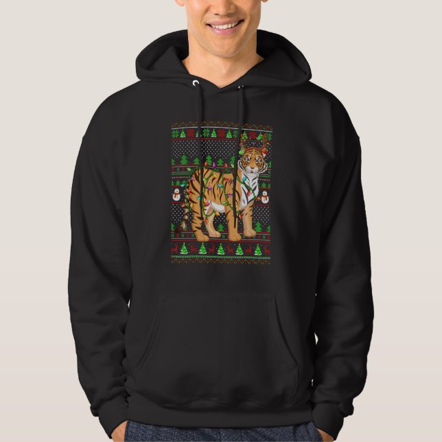 Ugly Xmas Sweater Style Lighting Tiger Christmas (Front)