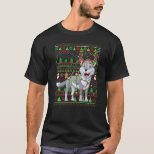 Ugly Xmas Sweater Style Lighting Wolf Christmas  
