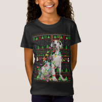 Ugly Xmas Sweater Style Lights Great Dane Dog Chri