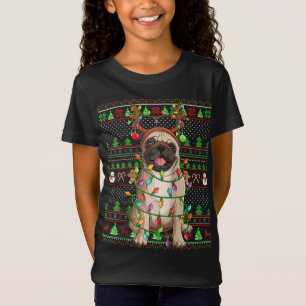 Ugly Xmas Sweater Style Lights Pug Dog Christmas