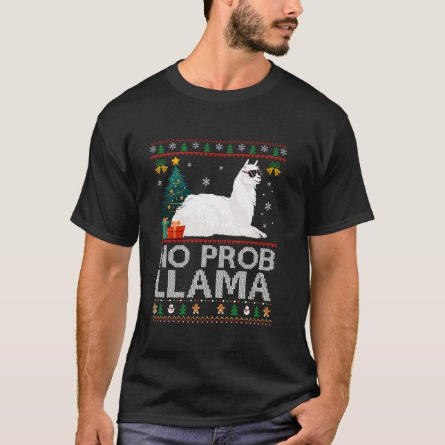 Ugly Xmas Sweater Style No Problem Llama Christmas (Front)