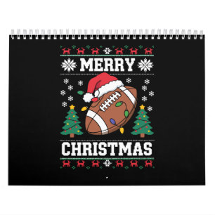 Ugly Xmas Sweater Style Santa American Football Calendar
