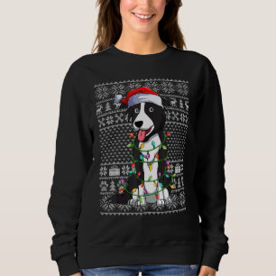 Ugly Xmas Sweater Style Santa Border Collie Dog Ch