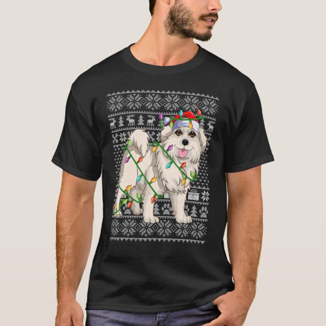 Ugly Xmas Sweater Style Santa Great Pyrenees Dog C (Front)