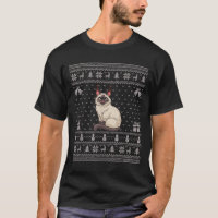 Ugly Xmas Sweater Style Siamese Cat Reindeer Chris