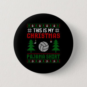 Ugly Xmas Sweater Volleyball This Is My Christmas  6 Cm Round Badge