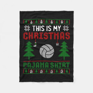 Ugly Xmas Sweater Volleyball This Is My Christmas Fleece Blanket