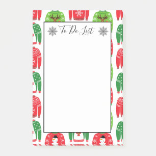 Ugly Xmas Sweaters Polar Bear Snowman To Do List Post-it Notes