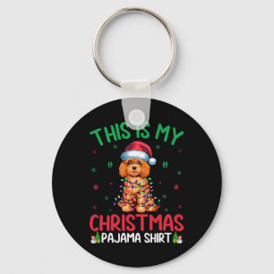Ugly Xmas Tree Lights Santa Apoo Dog Christmas Paj Key Ring