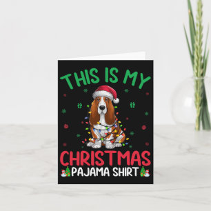 Ugly Xmas Tree Lights Santa Bet Hound Dog Christma Card
