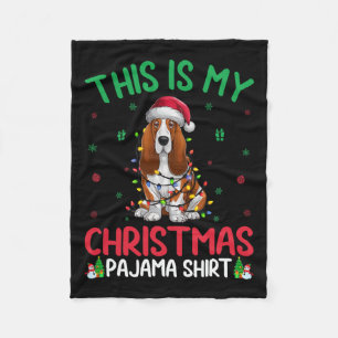Ugly Xmas Tree Lights Santa Bet Hound Dog Christma Fleece Blanket