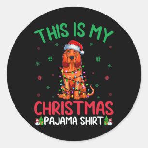 Ugly Xmas Tree Lights Santa Bloodhound Dog Christm Classic Round Sticker