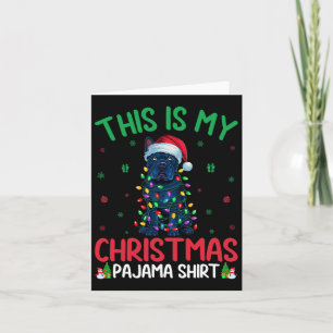 Ugly Xmas Tree Lights Santa Cane Corso Dog Christm Card