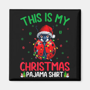Ugly Xmas Tree Lights Santa Ladybug Christmas Paja Magnet