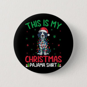 Ugly Xmas Tree Santa English Pointer Dog Christmas 6 Cm Round Badge