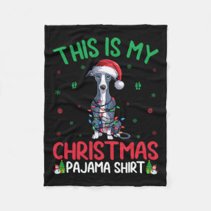 Ugly Xmas Tree Santa Italian Greyhound Dog Christm Fleece Blanket