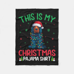Ugly Xmas Tree Santa Portuguese Water Dog Christma Fleece Blanket