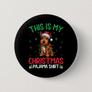 Ugly Xmas Tree Santa Scottish Terrier Dog Christma 6 Cm Round Badge
