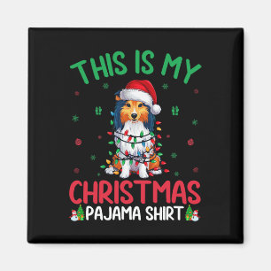 Ugly Xmas Tree Santa Shetland Sheepdog Dog Christm Magnet