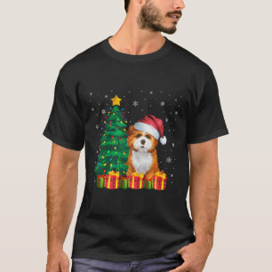 Ugly Zuchon Santa Hat Christmas Lights Dog Lover X T-Shirt