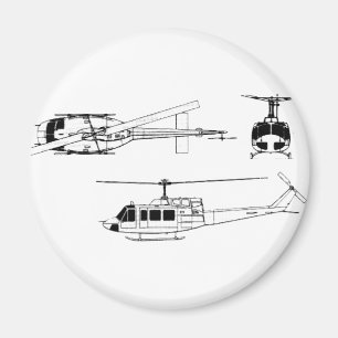 UH1 Huey Blueprint (Iriquois) Magnet
