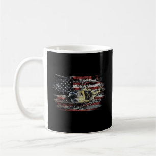 Uh-1 Huey Helicopter American Flag Veteran Coffee Mug