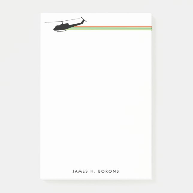 UH-1 Huey Helicopter Striped Customise Notepad (Front)