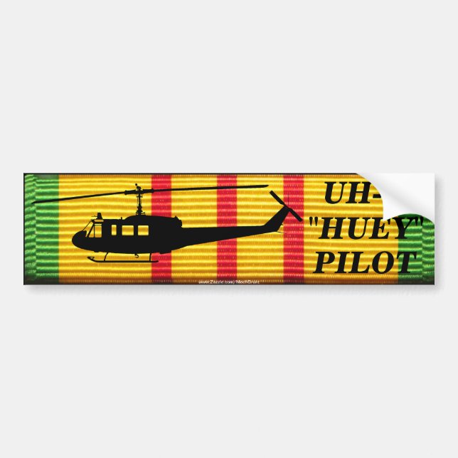 UH-1 "Huey" Pilot VSM Ribbon Bumper Sticker (Front)