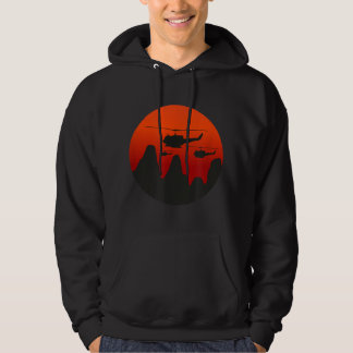 UH-1 Huey Retro Helicopter Vintage Sunset Vietnam  Hoodie