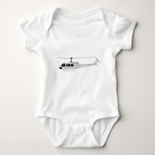 UH-1 Profile - Utility Helicopter Baby Bodysuit