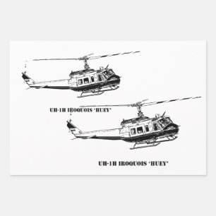 UH-1H Helicopter Wrapping Paper Sheet