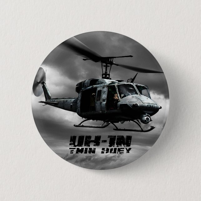 UH-1N Twin Huey 6 Cm Round Badge (Front)