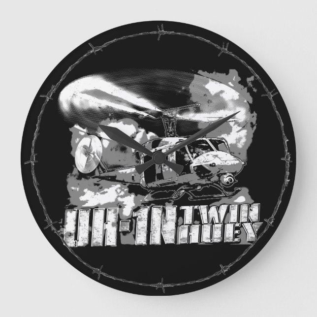 UH-1N Twin Huey Large Clock (Front)